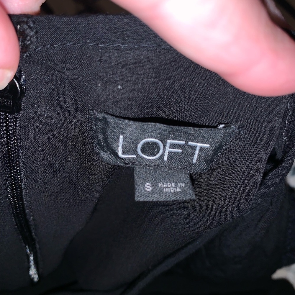 NWOT Loft small black lace adorned shorts romper with elastic waist. - Picture 7 of 7